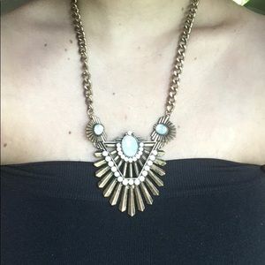 Gold tribal statement necklace
